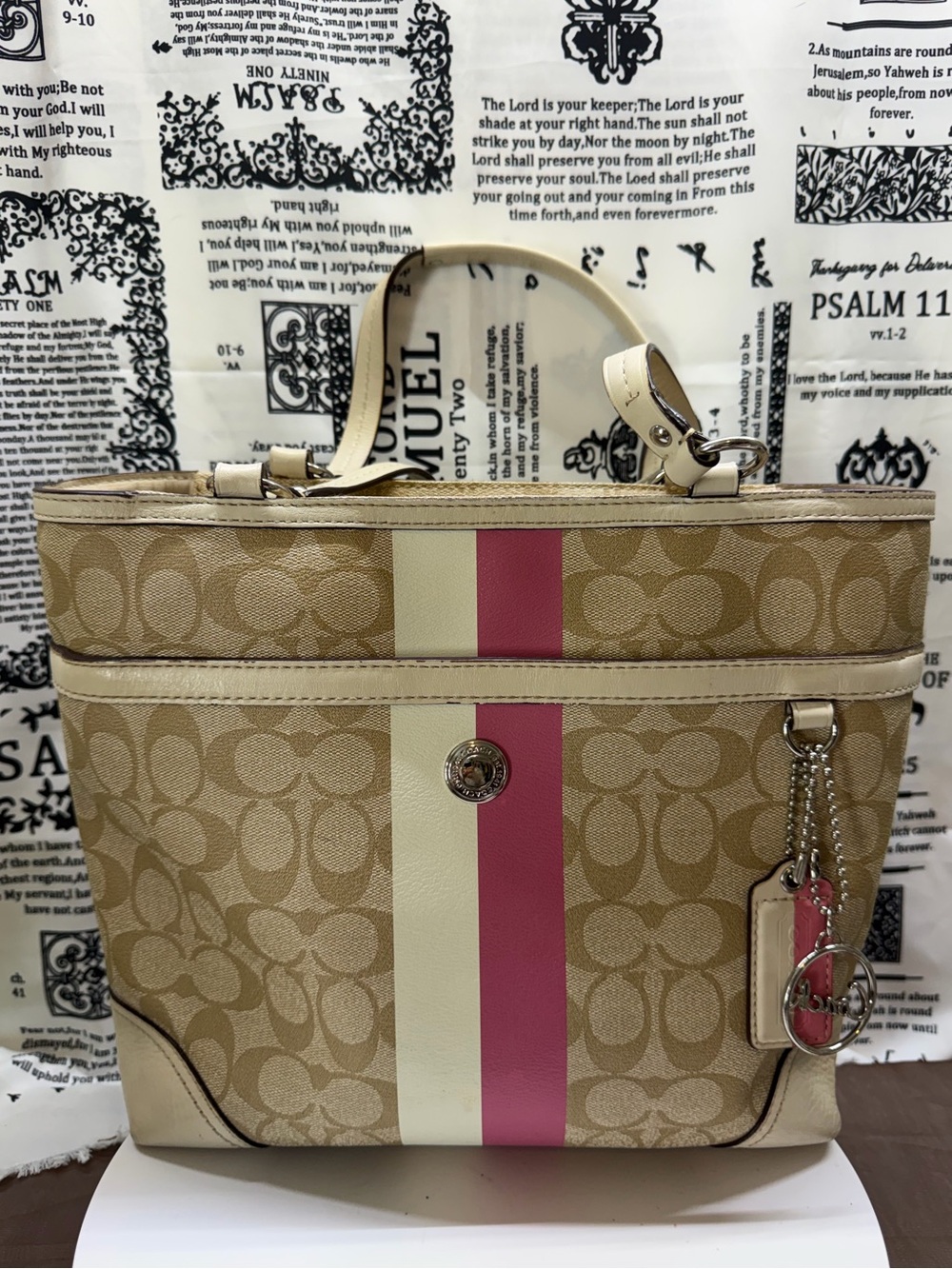 Coach Chelsea Heritage Tote Signature Brown
